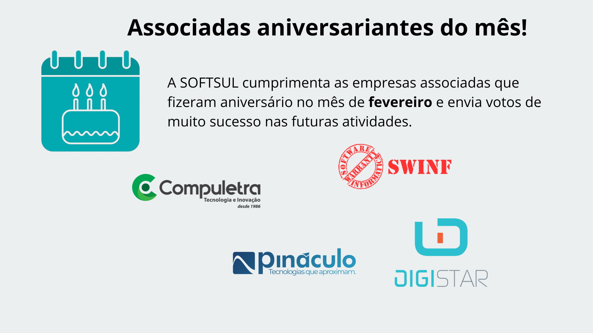 Aniversário de Empresas associadas no mês de Fevereiro 2025
