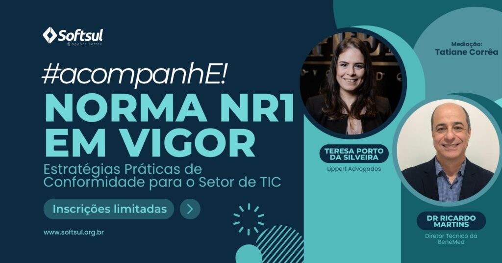 Painel da SOFTSUL debate impactos da NR-1 e gestão de riscos psicossociais nas empresas