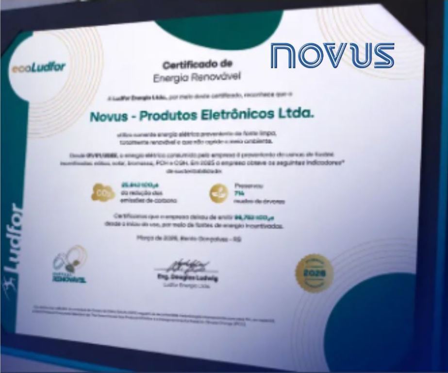 NOVUS recebe Certificado Eco Ludfor e Selo Empresa Renovável